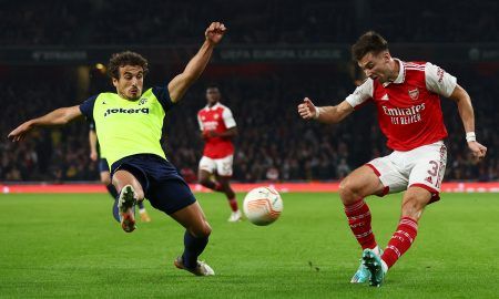 Kieran-Tierney-in-action-for-Arsenal