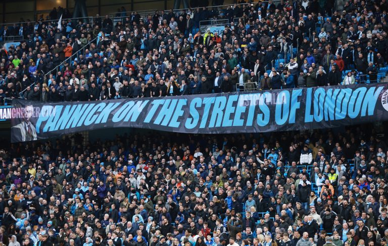 Man City fans at the Etihad Stadium