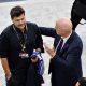 Tottenham manager target Mauricio Pochettino with FIFA president Gianni Infantino