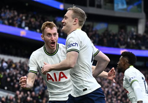 Tottenham starlets Oliver Skipp and Dejan Kulusevski celebrate