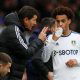 Leeds United manager Javi Gracia talks to Tyler Adams