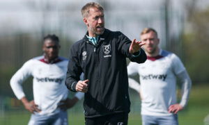 Graham Potter takes West Ham training