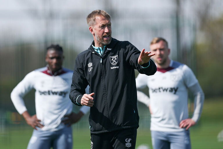Graham Potter takes West Ham training