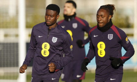 Marc Guehi and Eberechi Eze. (REUTERS/Jason Cairnduff)