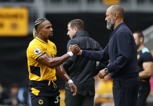 Adama Traore, Nuno Espirito Santo. (Action Images)