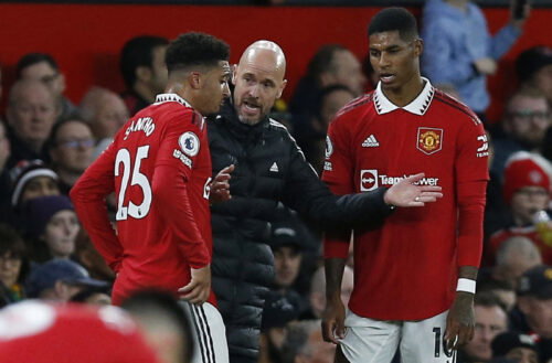Jadon Sancho and Marcus Rashford. (REUTERS/Craig Brough)