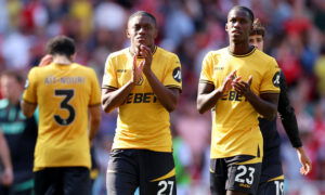 Wolverhampton Wanderers' Jean-Ricner Bellegarde and Chiquinho. (REUTERS/Ian Walton)