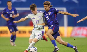 Borna Sosa in action for Croatia. (REUTERS/Antonio Bronic)