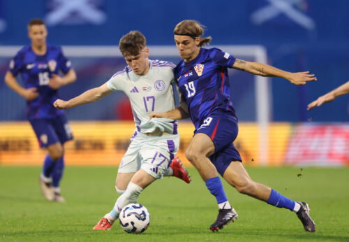 Borna Sosa in action for Croatia. (REUTERS/Antonio Bronic)