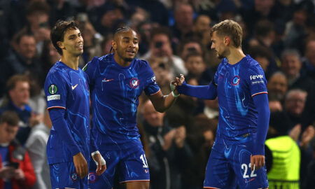Chelsea's Christopher Nkunku, Joao Felix and Kiernan Dewsbury-Hall. (Action Images)