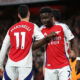 Bukayo Saka, Gabriel Martinelli. (REUTERS/David Klein)