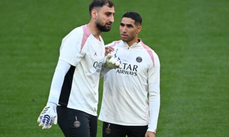 Gianluigi Donnarumma, Achraf Hakimi. (REUTERS/Annegret Hilse)
