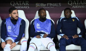 Rayan Cherki, Marcus Thuram Randal Kolo Muani. (REUTERS/Annegret Hilse)