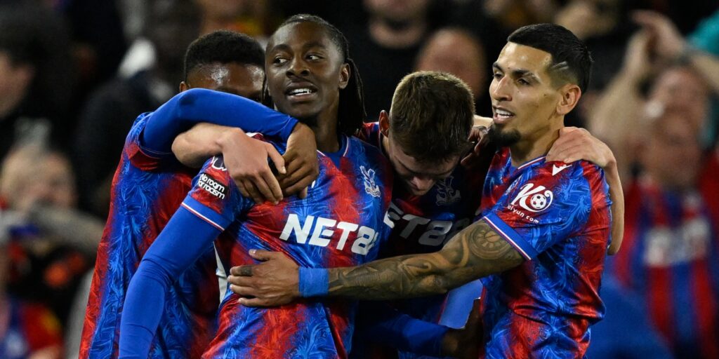 Crystal Palace celebrate a goal in the Premier League.