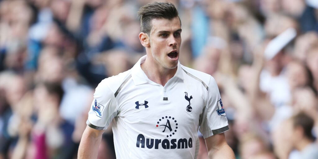 Gareth Bale playing for Tottenham Hotspur.