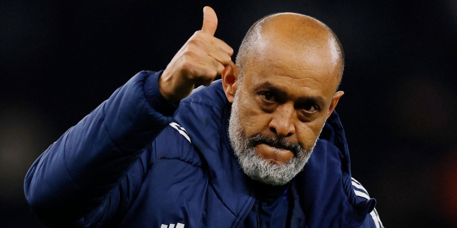 Nottingham Forest manager Nuno Espirito Santo celebrates after a Premier League game.