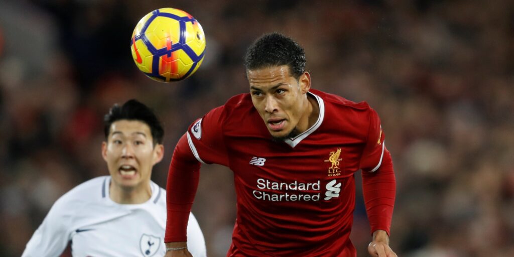 Virgil van Dijk playing for Liverpool.