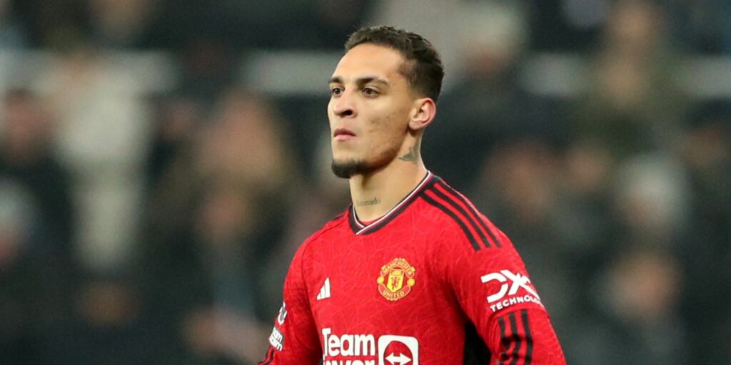 Manchester United winger Antony during a match.