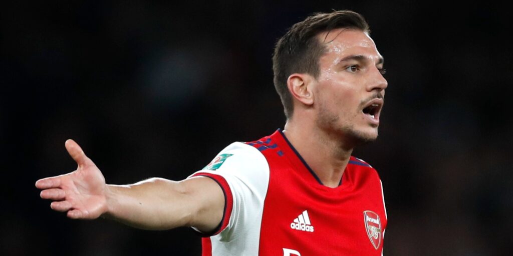 Arsenal defender Cedric during a Carabao Cup match.