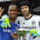 Chelsea's Didier Drogba and Petr Cech with the FA Cup trophy.