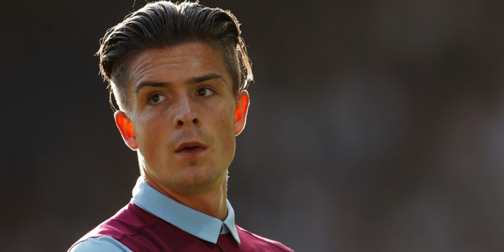 Jack Grealish playing for Aston Villa.