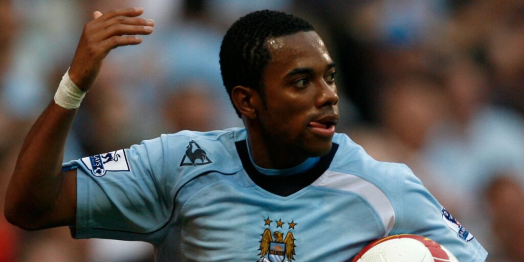 Robinho playing for Manchester City.
