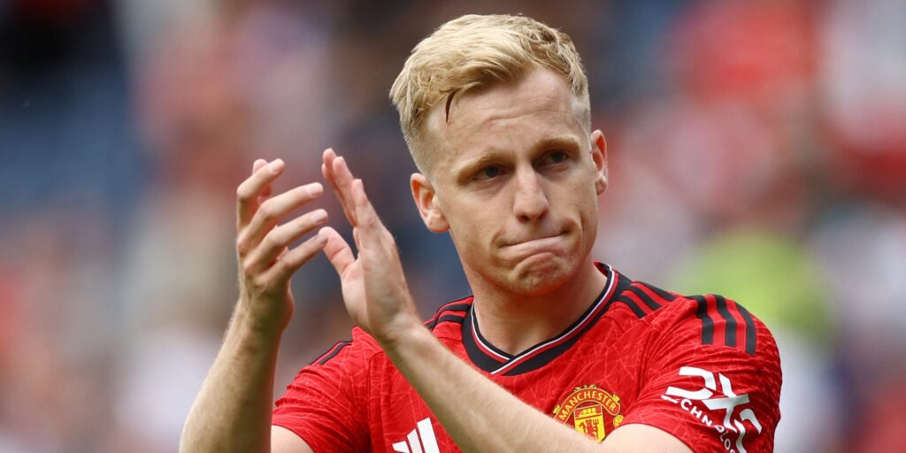 Manchester United midfielder Donny van de Beek during a pre-season friendly.
