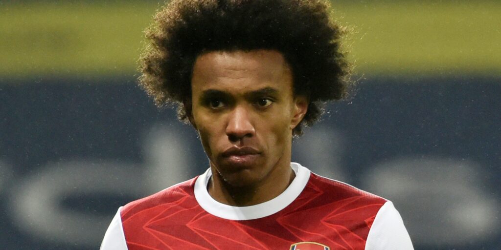 Arsenal winger Willian during a Premier League game.
