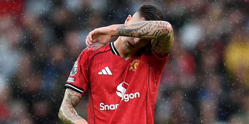 Man Utd's Benjamin Sesko during a Premier League match.