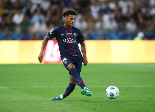 Paris Saint Germain's Desire Doue. (REUTERS/Guglielmo Mangiapane)