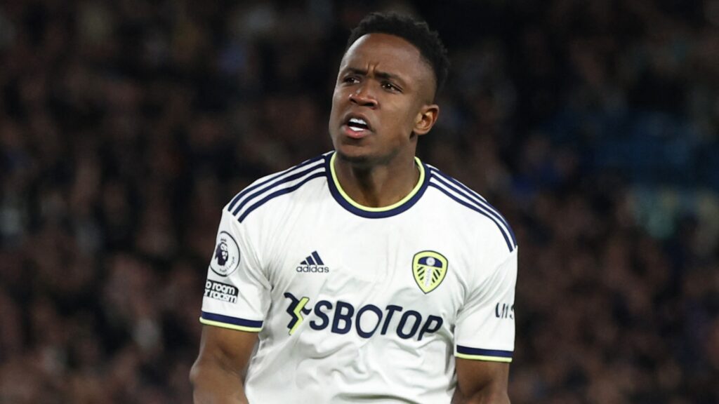 Leeds United winger Luis Sinisterra during a Premier League match.