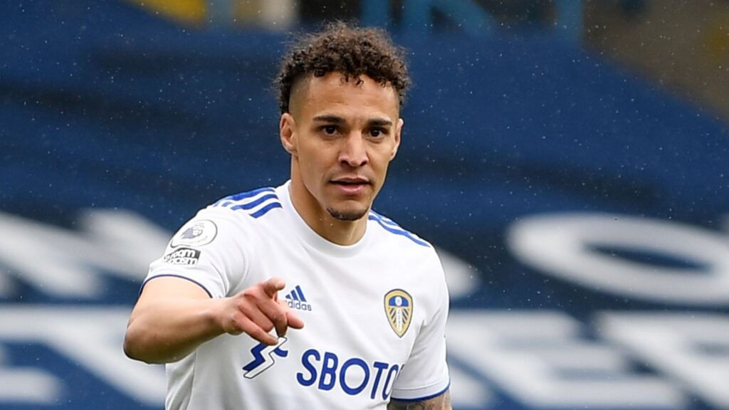 Leeds United striker Rodrigo during a Premier League match.
