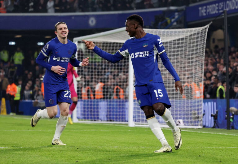 Nicolas Jackson and Conor Gallagher. (REUTERS/David Klein)