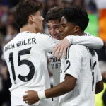 Real Madrid's Federico Valverde, Endrick and Arda Guler. (REUTERS/Juan Medina)