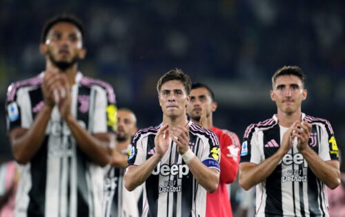 Juventus' Kenan Yildiz and Andrea Cambiaso. (REUTERS/Matteo Ciambelli)