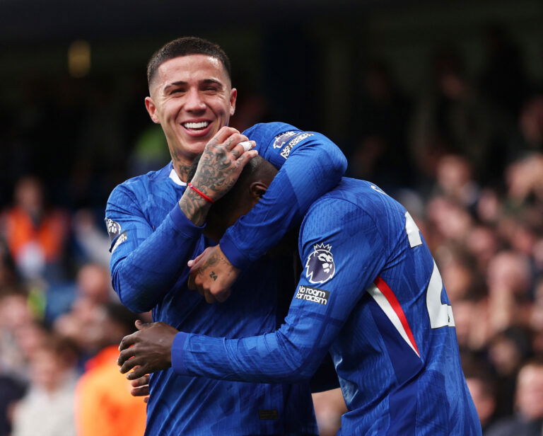 Chelsea's Moises Caicedo, Enzo Fernandez. (REUTERS/David Klein)