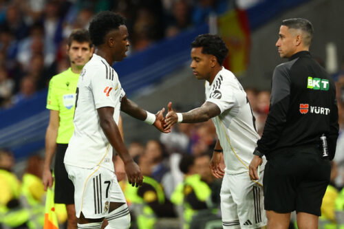 Real Madrid's Rodrygo and Vinicius Junior. (REUTERS/Susana Vera)