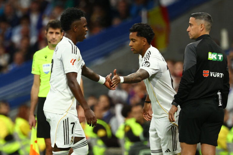 Real Madrid's Rodrygo and Vinicius Junior. (REUTERS/Susana Vera)