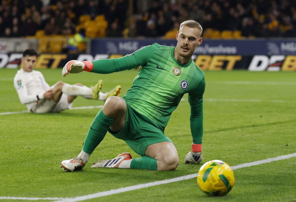 Chelsea's Filip Jorgensen. (Reuters/Jason Cairnduff)