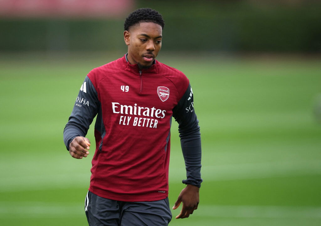 Arsenal's Myles Lewis-Skelly. (Reuters/Andrew Boyers)