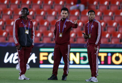 Arsenal's Myles Lewis-Skelly and Ethan Nwaneri. (REUTERS/David W Cerny)