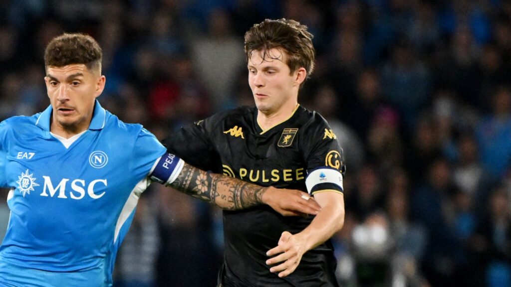 Genoa midfielder Morten Frendrup during a Serie A match.