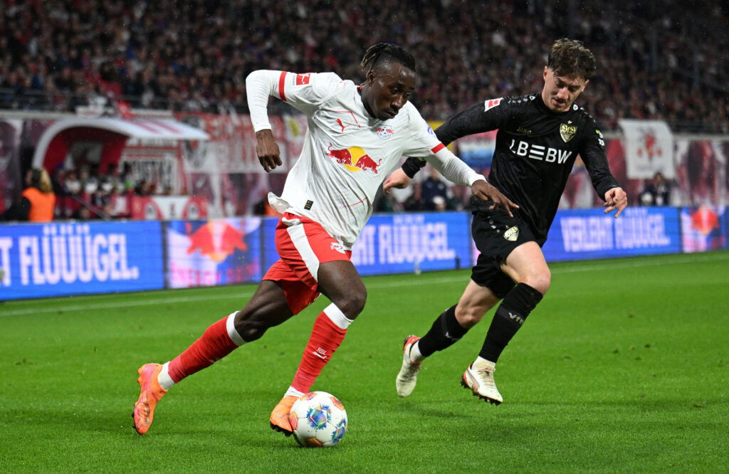 RB Leipzig's Yan Diomande. (REUTERS/Annegret Hilse)
