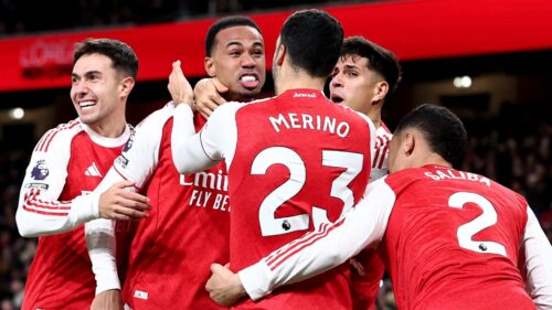 arsenal-celebrate-zubimendi-gabriel-merino-hincapie-saliba