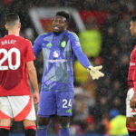 Casemiro, Andre Onana and Diogo Dalot. (Michael Regan/Getty Images)