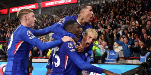 Moises Caicedo, Alejandro Garnacho, Enzo Fernandez and Cole Palmer. (Harry Murphy/Getty Images)