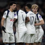 Dominic Solanke, Kevin Danso, Cristian Romero and Lucas Bergvall. (Visionhaus/Getty Images)