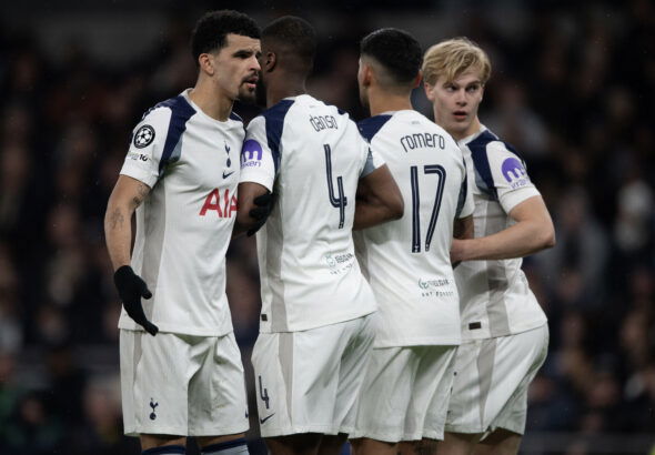 Dominic Solanke, Kevin Danso, Cristian Romero and Lucas Bergvall. (Visionhaus/Getty Images)