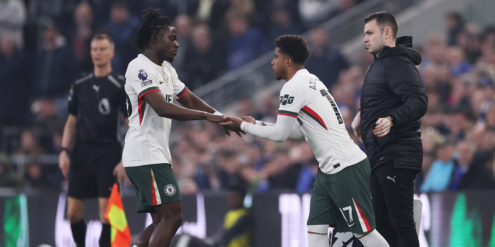 Andrey Santos, Romeo Lavia. (Chelsea FC via Getty Images)