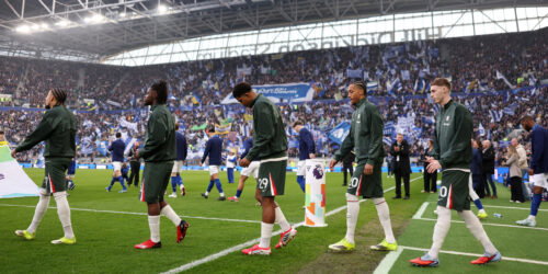 Malo Gusto, Romeo Lavia, Wesley Fofana, Joao Pedro and Cole Palmer. (Chelsea Football Club/Chelsea FC via Getty Images)